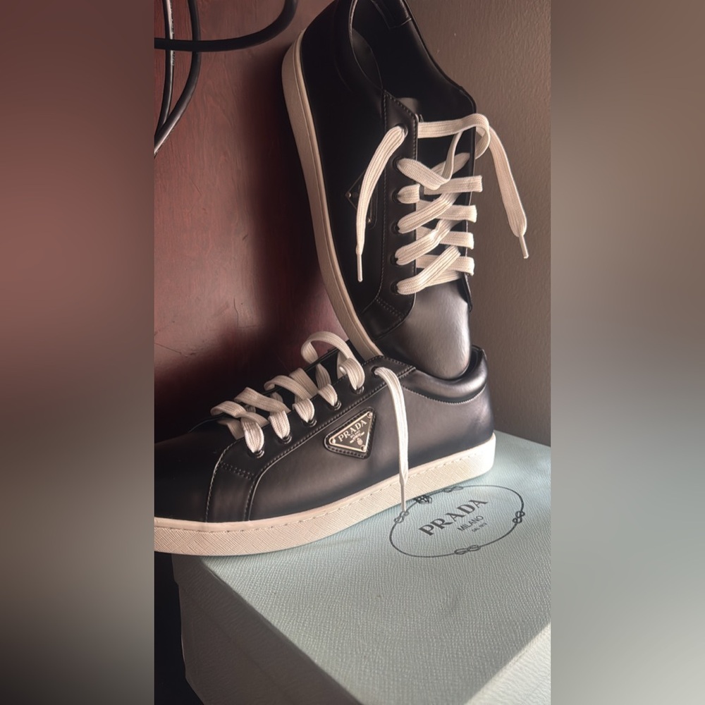 Prada Men's Black Leather Sneakers